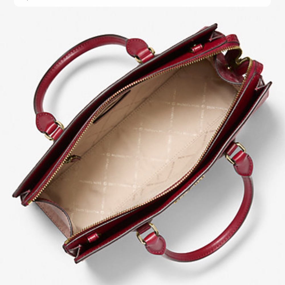 MICHAEL KORS Sheila Medium Two-Tone Metallic Signature Logo Satchel
Cherry Multi - Picture 2 of 16